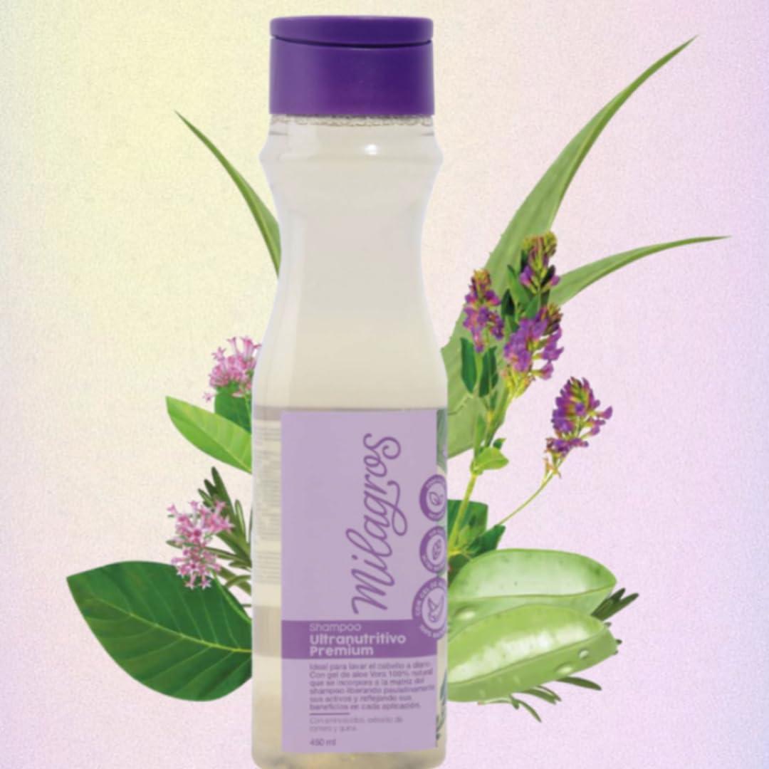Milagros Enterprise Group S.A.S 2 Pack Ultranutritivo Premium Milagros Shampoo 15.2 oz - | Ideal for daily washing, Rosemary and Quina | Colombia Shampoo Milagros hair care