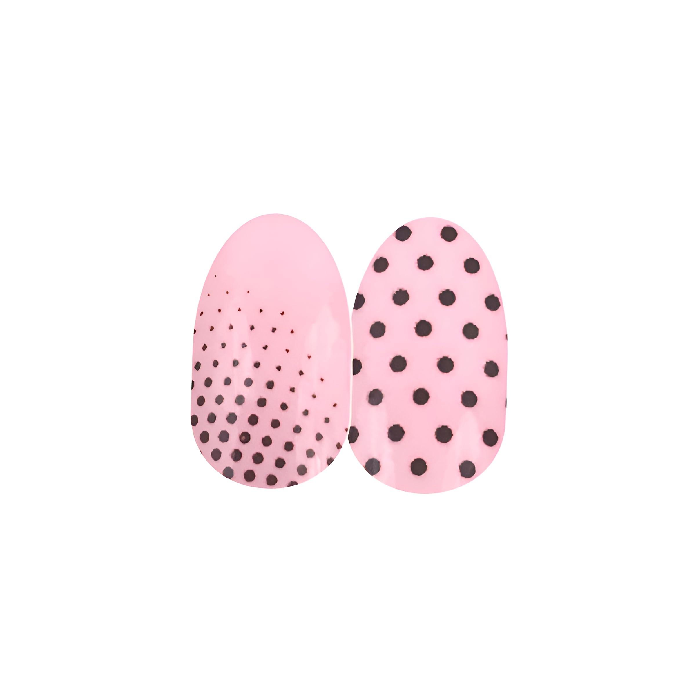 Color Street Save Me A Spot (Petite) - Color Street Nail Strips Black Dots on Pink 16 Count (Pack of 1) FDC234 0