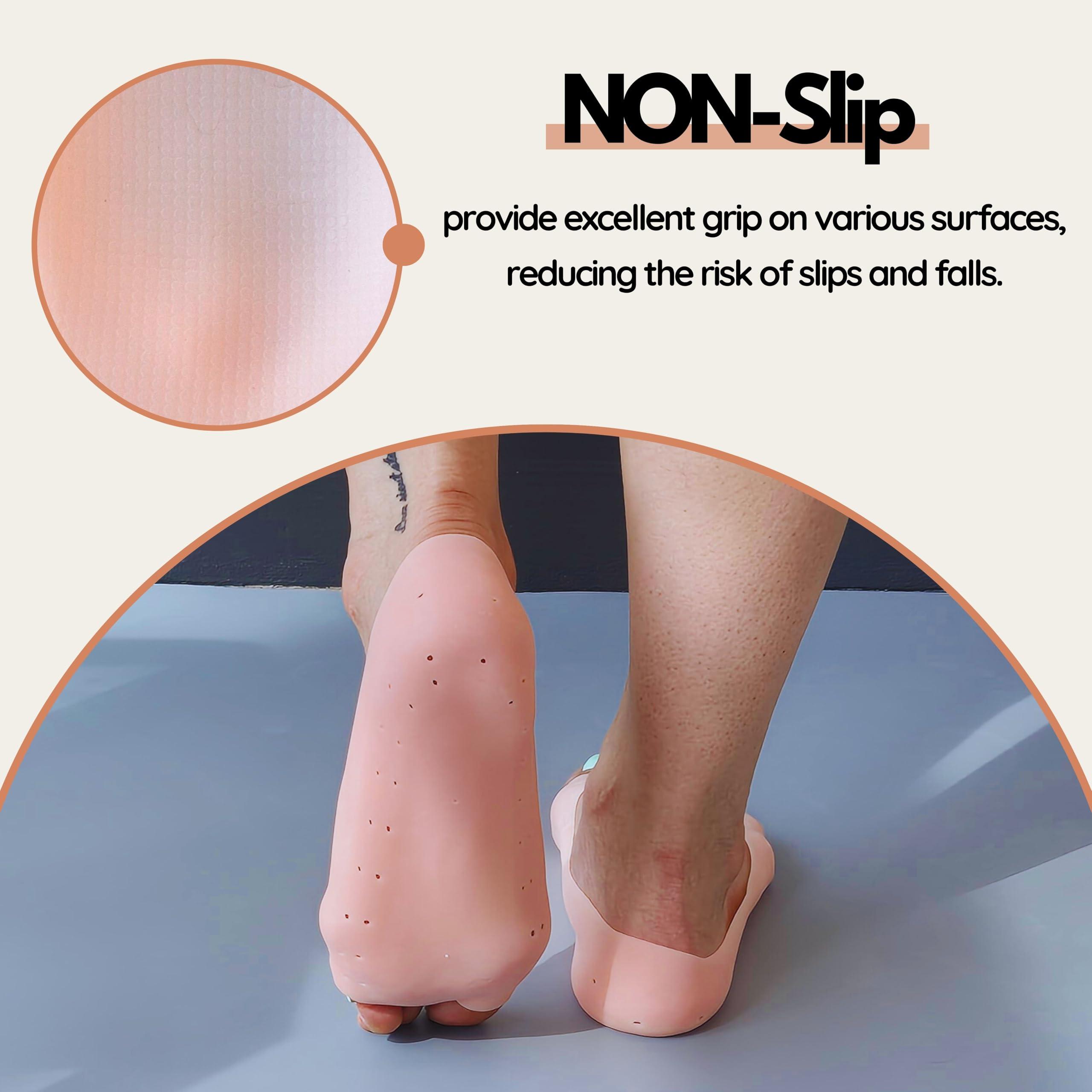 FOOTINSOLE.COM Open-Toe Gel Moisturizing Socks Spa-Quality Hydration for Dry, Cracked Heels Softens & Smooths Feet Unisex (2 Pairs)