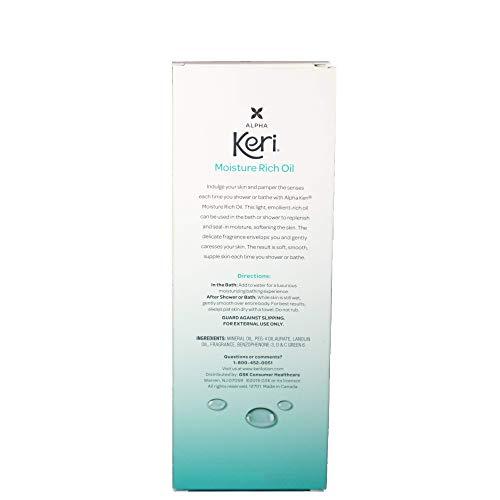 Keri Keri Moisture Rich Shower Bath Oil, Clear, 8 Ounce