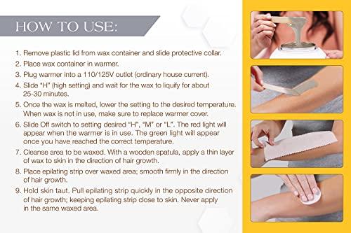 GiGi GiGi Multi-Purpose Hair Removal Wax Warmer Kit, 14 oz AND Satin Smooth Zinc Oxide Hair Removal Wax 14oz.