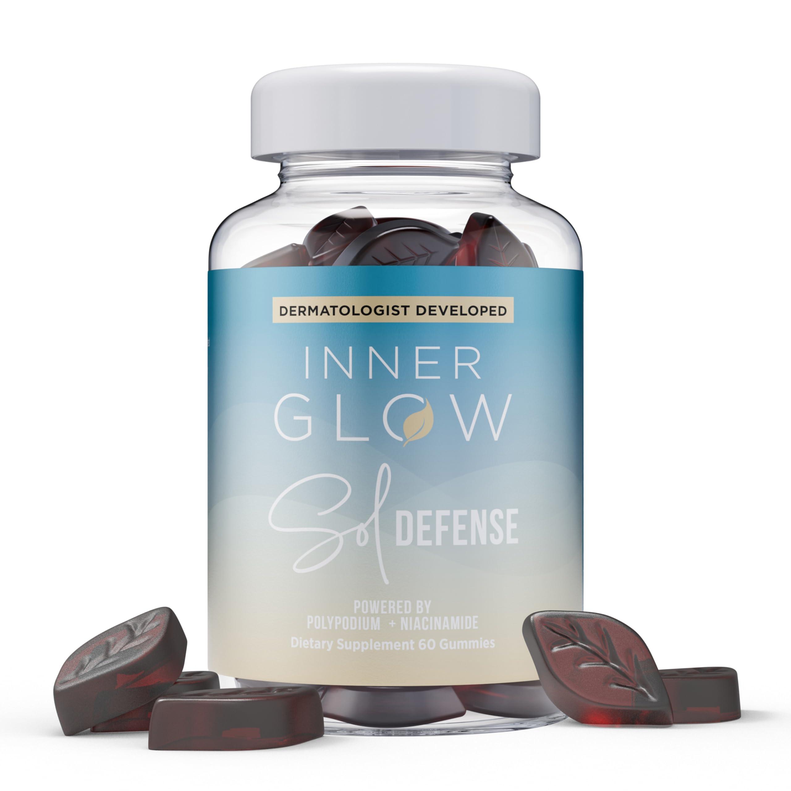 Inner Glow Inner Glow Sol Defense Gummies - Dermatologist and Plastic Surgeon developed to fight photoaging, Polypodium Leucotomos and Niacinamide