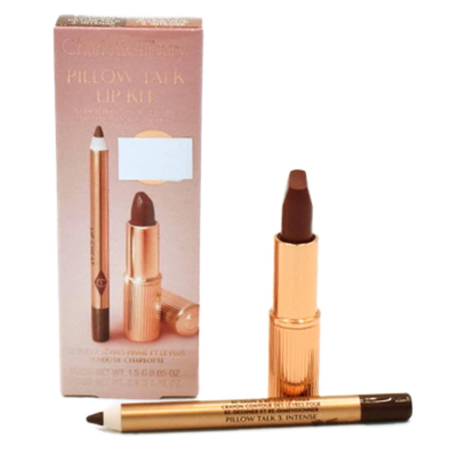 CHARLOTTE TILBURY CHARLOTTE TILBURY Mini Pillow Talk Duo Lip Kit Pillow Talk Intense - Travel Size Lip Makeup Set, Mini Lip Cheat Lip Liner and Mini Matte Revolution Lipstick, Long Lasting