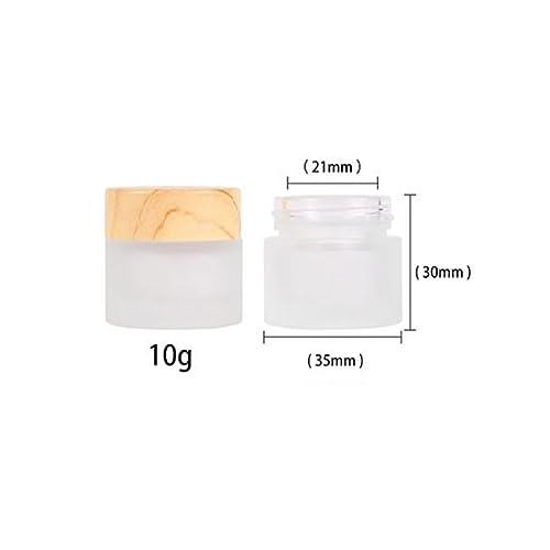 Leadigol Leadigol 10Pack Empty Sample Jars, Frosted Glass Cream Jar Bottle with Lid Cosmetic, Refillable Cream Jar Pot for Makeup Lotion, Cosmetic Containers Refillable Jars