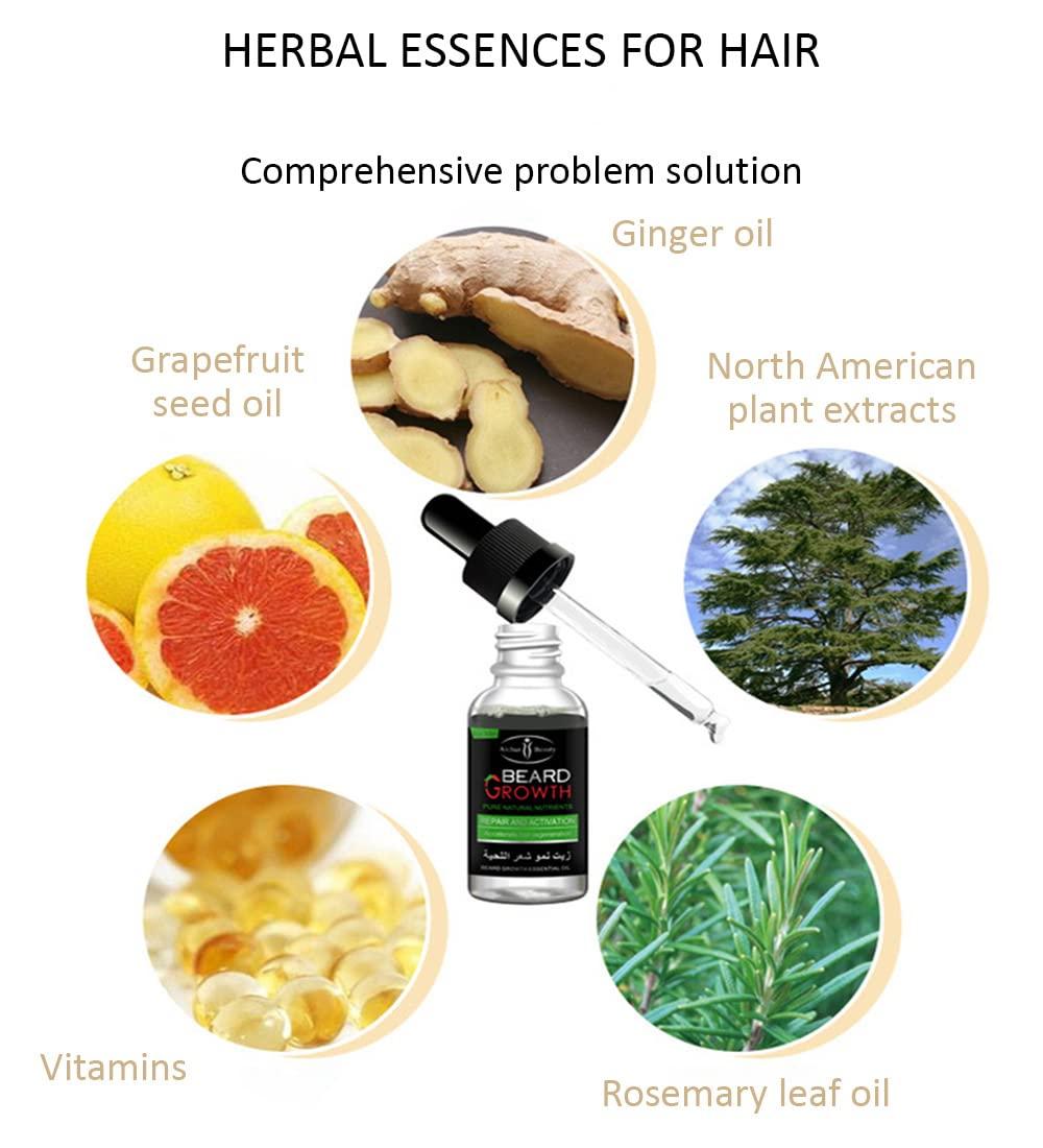 AICHUN BEAUTY AICHUN BEAUTY Beard Grow Oil | Facial Hair Supplement |Thicker Beard Care|Mens Hair Growth Vitamins 30ml/1.01oz