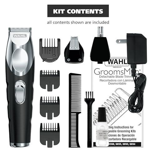 Wahl Wahl Groomsman Pro All in One Beard Trimmer for Men, Mens Beard Trimmer Rechargeable Cordless Hair Trimmer, Includes 3 Attachment Heads for Beard, Nose, & Ear Hair Trimming - Model 5617