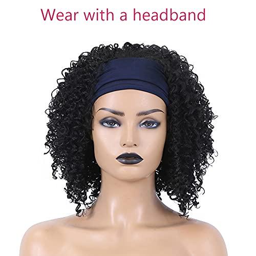 Fancy Hair Fancy Hair Afro Wig Afro Kinky Wigs Short Curly Half Wig Heat Resistant Fiber Synthetic Party Cosplay Half Wigs for Women Nature Black