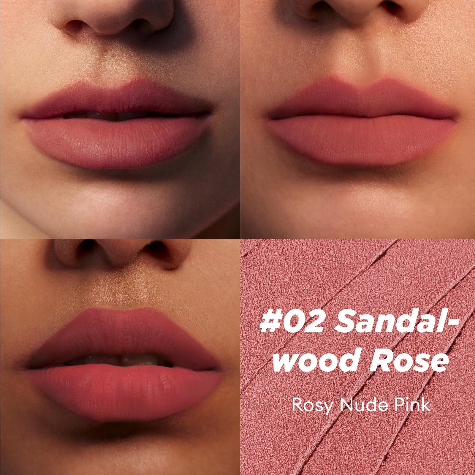 ITY ITY Velvet Matte Finish Lip Stain-Mousse Textured Pudding Pot Lip Clay with Brush, Nude Shade, Dual-Use as Lipstick and Blush, Conceals Lip Lines, Rich Pigment, 0.21 oz (6g) in Sandalwood Rose