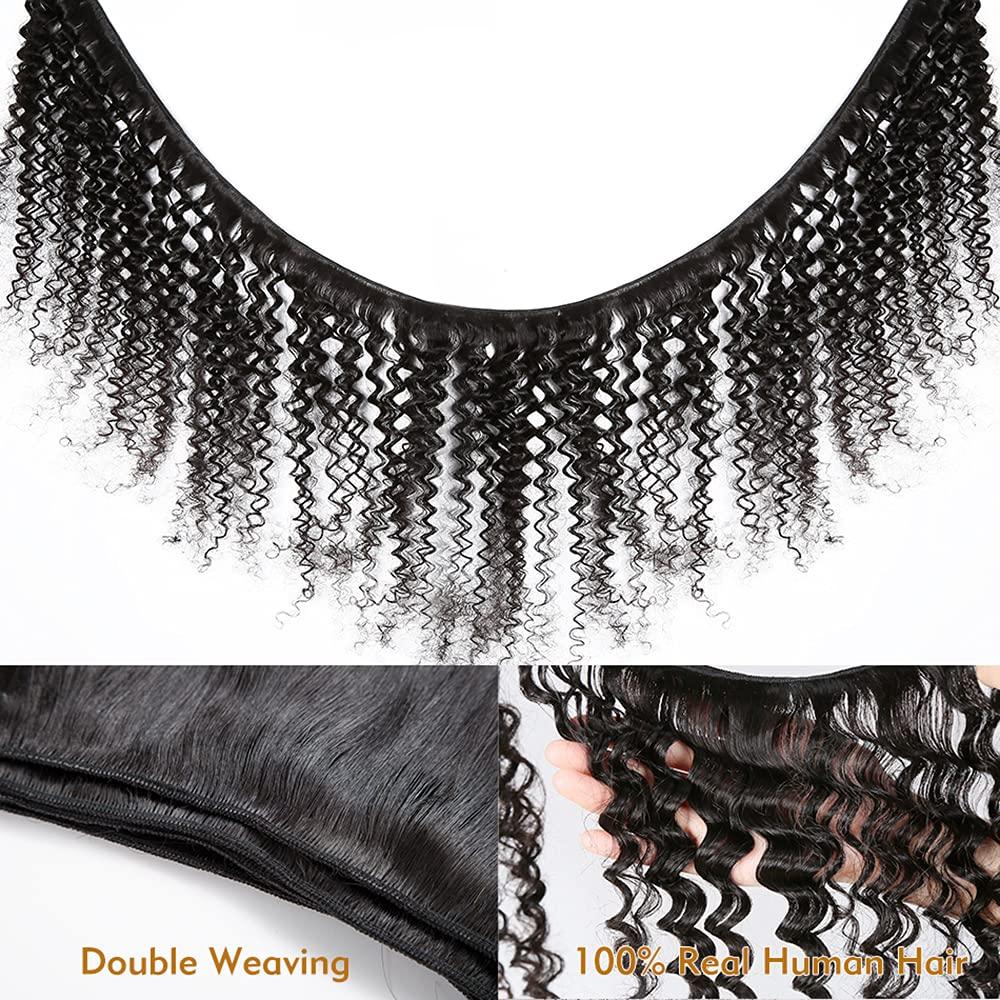 NiegMeag 26 28 30 Inch Ocean Wave Bundles Human Hair Natural Color Water Wave Human Hair Bundles Brazilian Virgin Remy Hair 3 Bundles Wet and Wavy Bundles Double Weft Hair Weave 300g