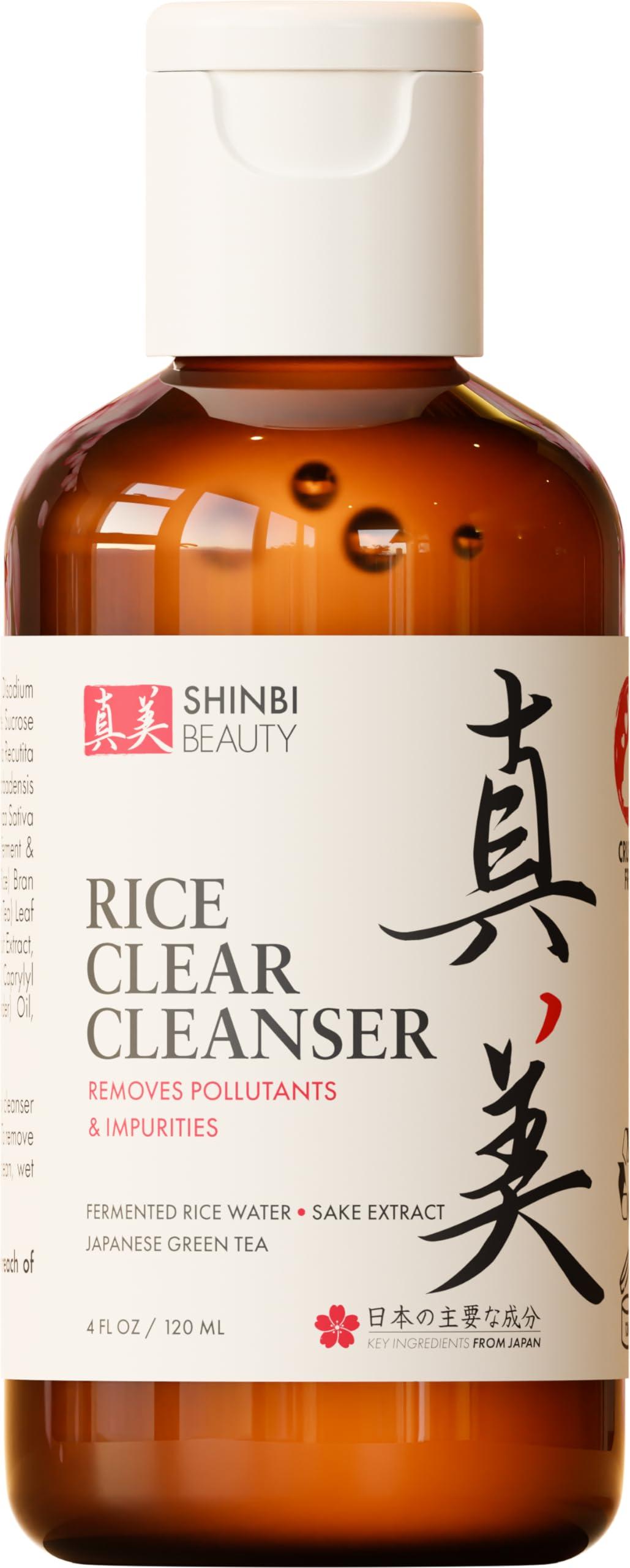 Shinbi Beauty Shinbi Beauty Japanese Face Wash Skincare Products - Japanese Rice Water Green Tea Cleanser - 99% Naturally Derived Japanese Beauty 4oz