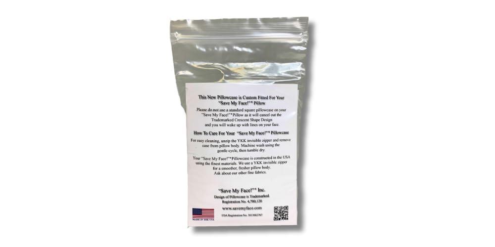 "SAVE MY FACE!" PILLOW THE ORIGINAL ANTI-WRINKLE P SAVE MY FACE! Pillow The Original Anti-Wrinkle PILLOWETTE Additional La Petite Pillowcase (Sky Blue, 500 Thread Count 100% Cotton)