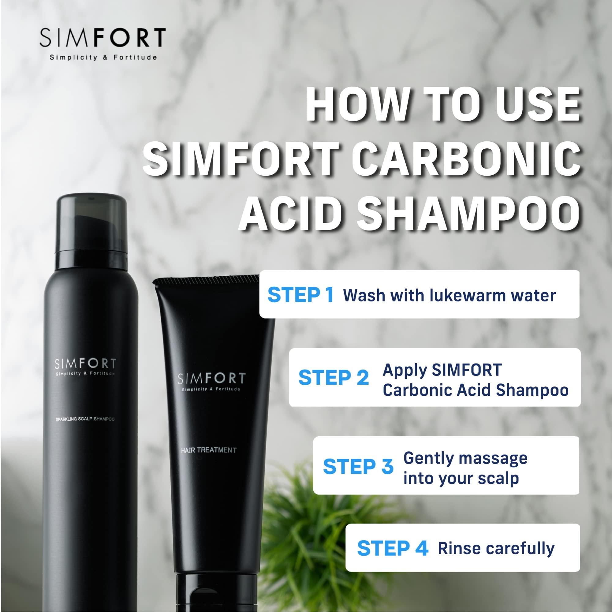 SIMFORT SIMFORT Carbonic Acid Shampoo 5.3oz & Conditioner 4.2oz Set for Men & Women, Fuller Thicker Stronger Hair Growth and Volumizing, Made with Natural Ingredients, NO Paraben/Sodium/Sulfate (Set of 1)