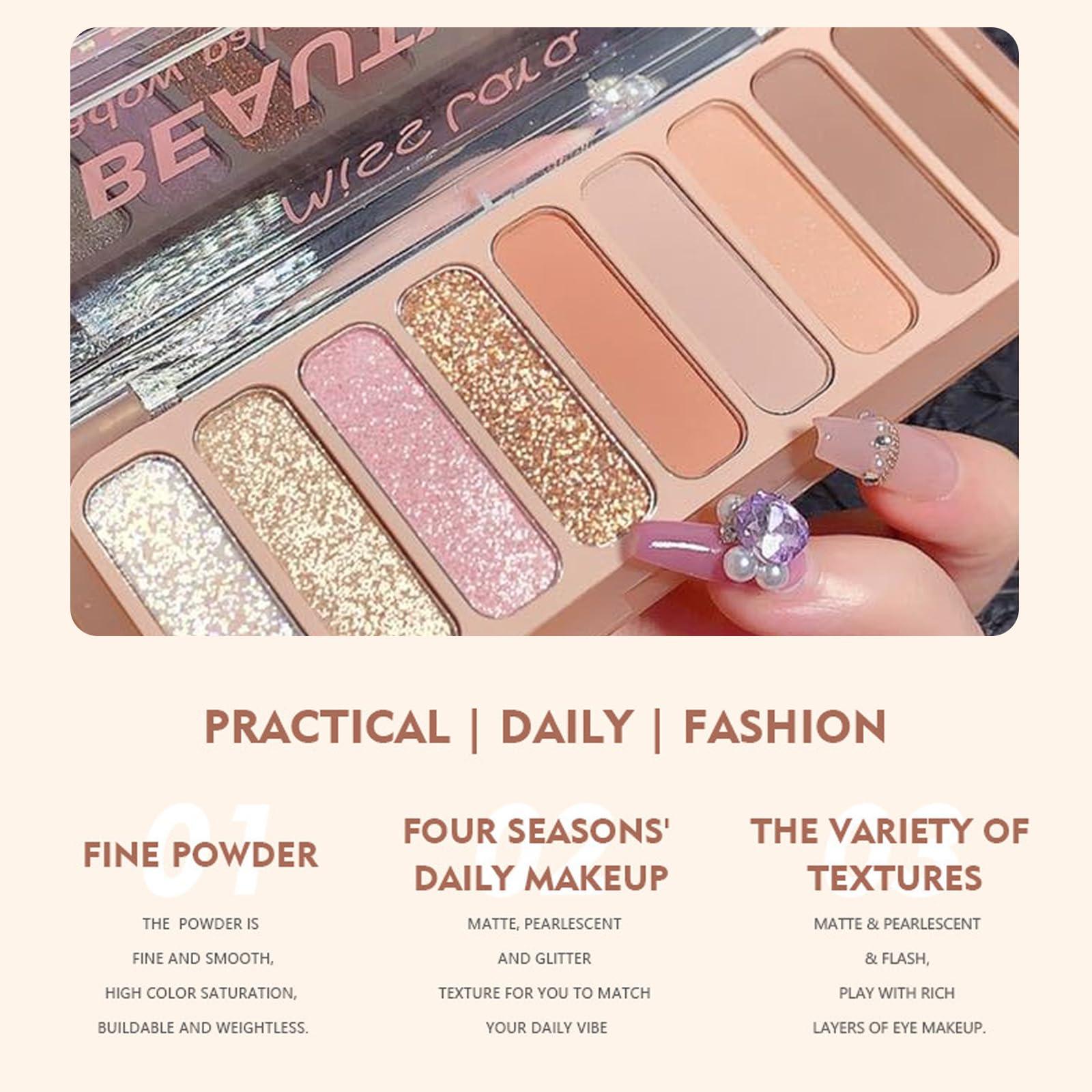 Miniling 9 Colors Matte Naked Eyeshadow Palette Taupe & Brown Nude Neutral Eye Shadow Makeup Pallet Matte Pigments Naturing-Looking Ultra-Blendable Long Lasting Smooth Cement Color Shades (#2 Rose Pink)