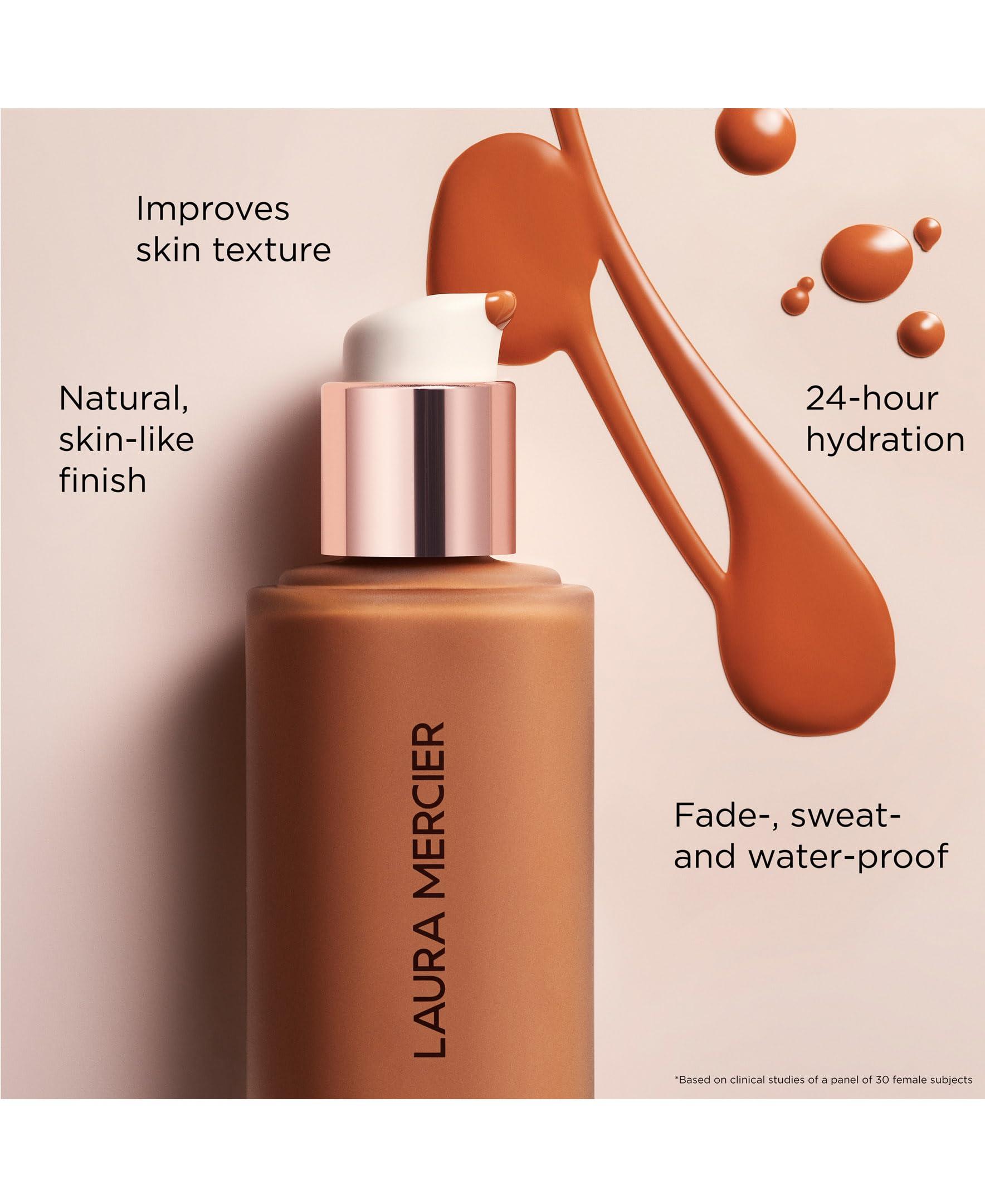 Laura Mercier Laura Mercier Real Flawless Weightless Perfecting Waterproof Liquid Foundation: Medium-Buildable Coverage, 12 HR Fade-Proof Wear, Natural Finish, Hydrating, Long Lasting, Non-Comedogenic, Silk