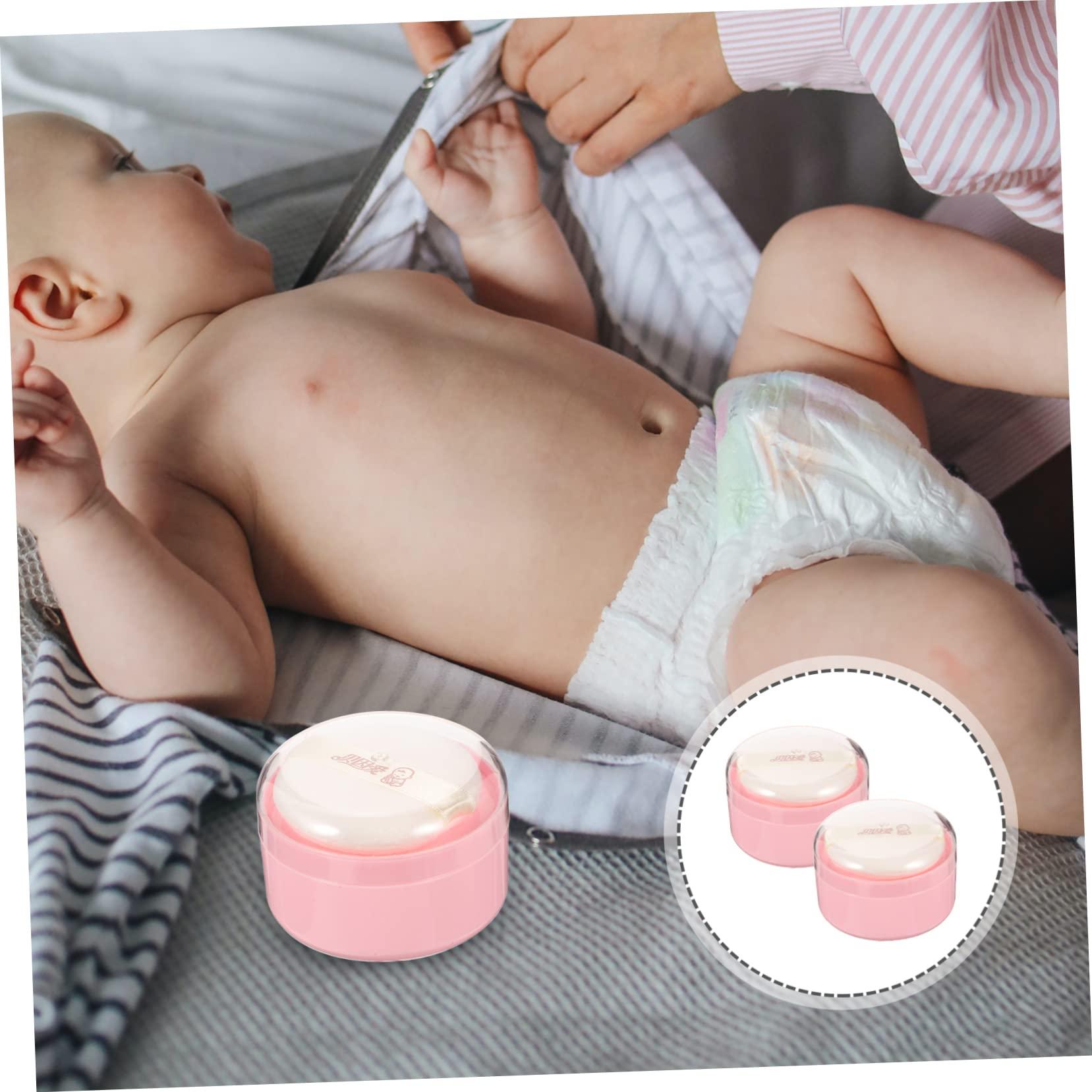 KOMBIUDA KOMBIUDA 2Pcs Loose Powder Puff Containers with Puffs Dusting Powder Boxes for Body Powder Travel-Friendly Cosmetic Puff for Home -go Use