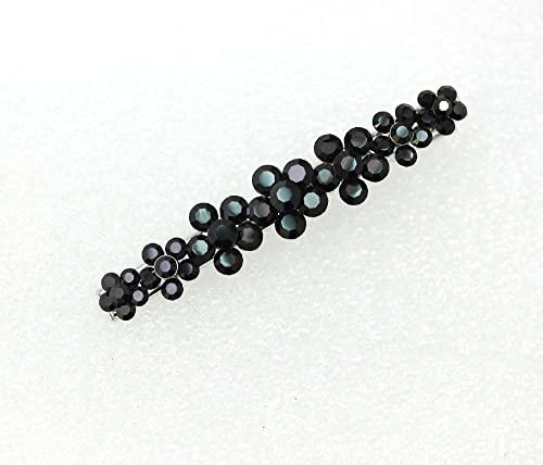 Faship Faship Gorgeous Black Crystal Floral Small Alligator Hair Clip