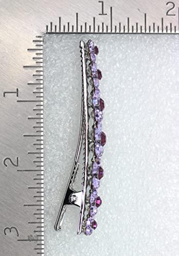 Faship Faship Gorgeous Black Crystal Floral Small Alligator Hair Clip