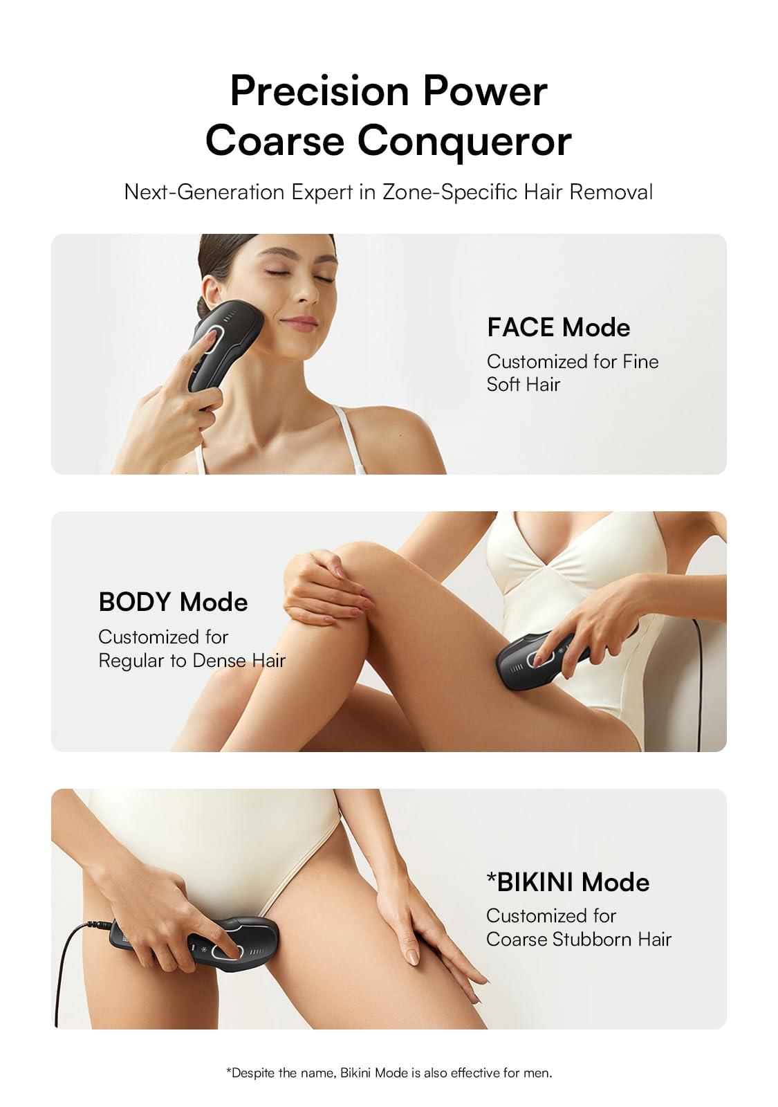 INIA INIA Laser Hair Removal with Ice-Cooling Care for Women and Men, Painless At-Home IPL Hair Remover for Coarse Hair in Bikini and All Body Areas, Latest Generation for Effective & Long-Lasting Results