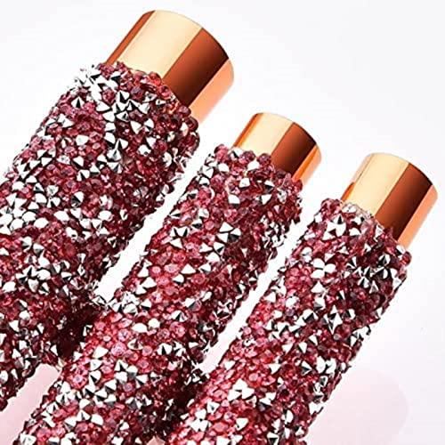 WODMB 10pcs Diamond Makeup Brushes Set Glitter Shiny Crystal Brush with PU Bag Foundation Blush Kit (Color : B)