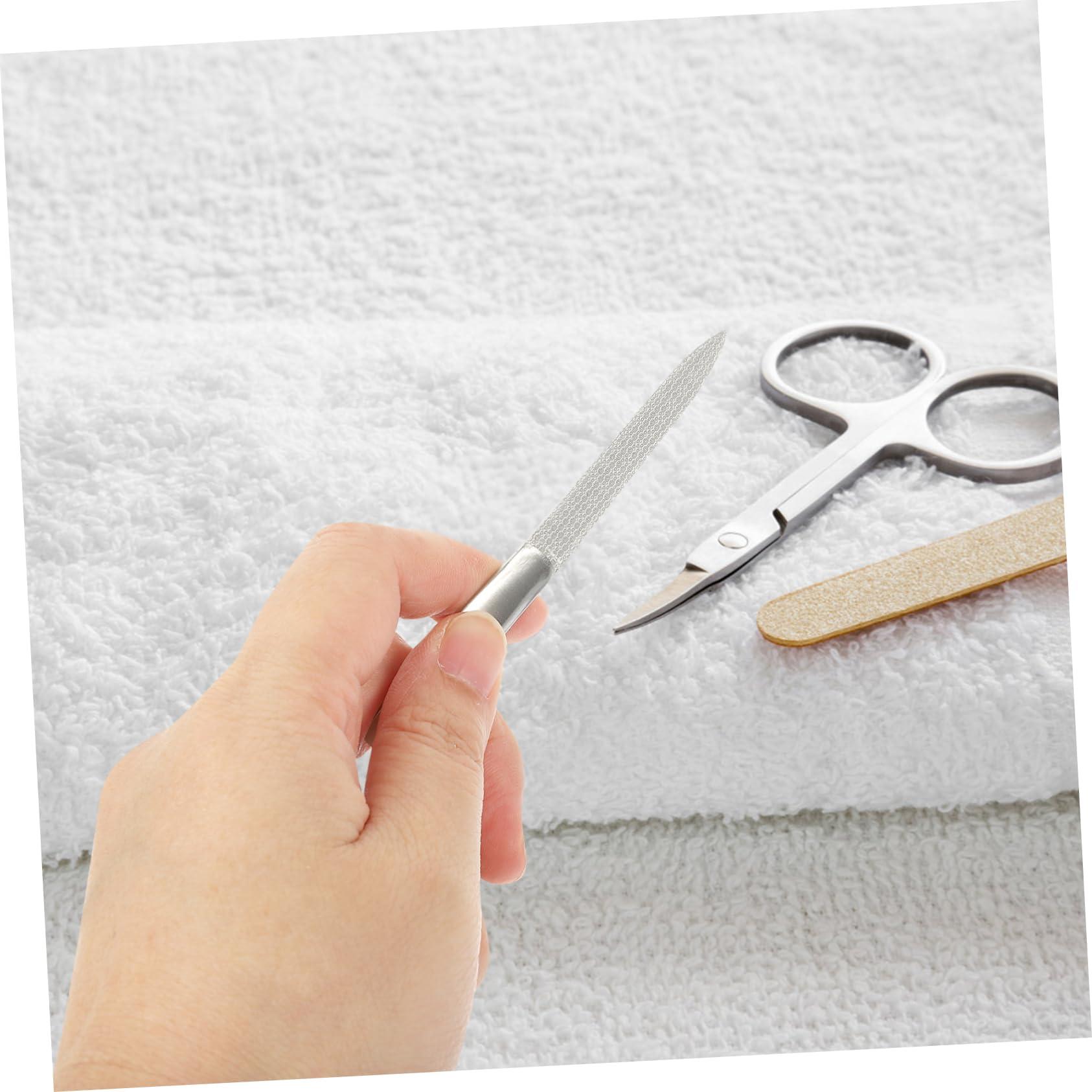 Healeved Healeved 6PCS Stainless Steel Nail Files for Manicure Double-Sided Nail Buffers Nail Art Tools Metal Nail File for Home Office Travel