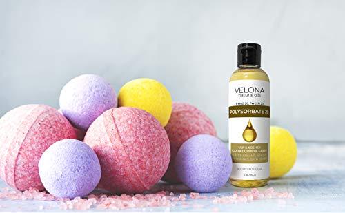 velona Polysorbate 20 by Velona - 8 oz | Solubilizer, Food & Cosmetic Grade | All Natural for Cooking, Skin Care and Bath Bombs | Use Today - Enjoy Results