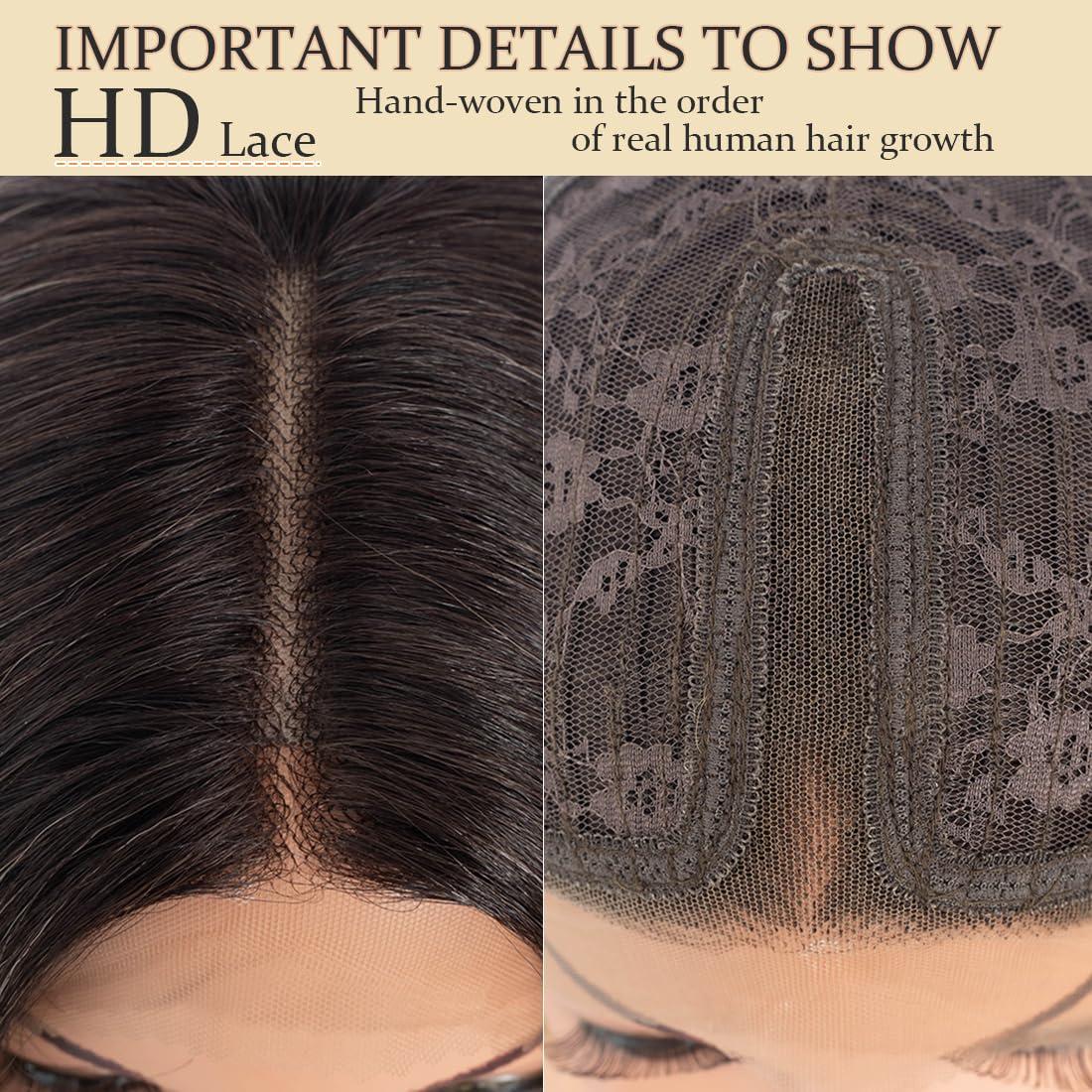 N BLE STAR Noble Star Lace Wigs with Curtain Bangs for Women 24\" Long Wavy Women Charming Synthetic Lace Front Wigs with Bangs Wig Heat Resistant Hair for Daily Party Use TTPG 6/613F/1001E#