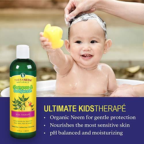 Thera Neem Theraneem Naturals Kids Therap Shampoo & Bodywash | Extra Gentle for Sensitive Eyes, Skin, Hair & Scalps | Organic Neem Oil & Leaf Extract | 12 fl oz