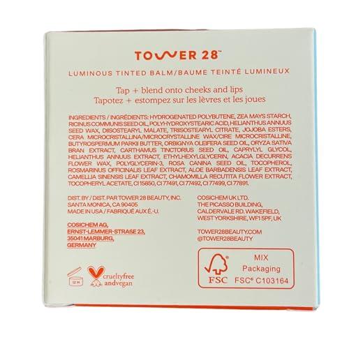 Tower 28 Tower 28 Beauty BeachPlease Cream Blush for Cheeks and Lips - Multi-Purpose Lip and Cheek Tint in Orange Blush - for Sensitive Skin Color POWER HOUR, Luminous Finish