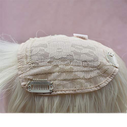 LXUE LXUE 22" Wavy Hair Topper with Bangs Add Volume Hair Extension Hair Pieces for Women with Thinning Hair, 613# Blonde
