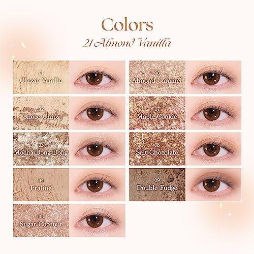 dasique dasique Shadow Palette #21 Almond Vanilla 13g I 9 Blendable Shades in Smooth Matte and Shimmer Finishes with Gorgeous Pearls | Eye Makeup Palette | Cruelty Free | K-beauty