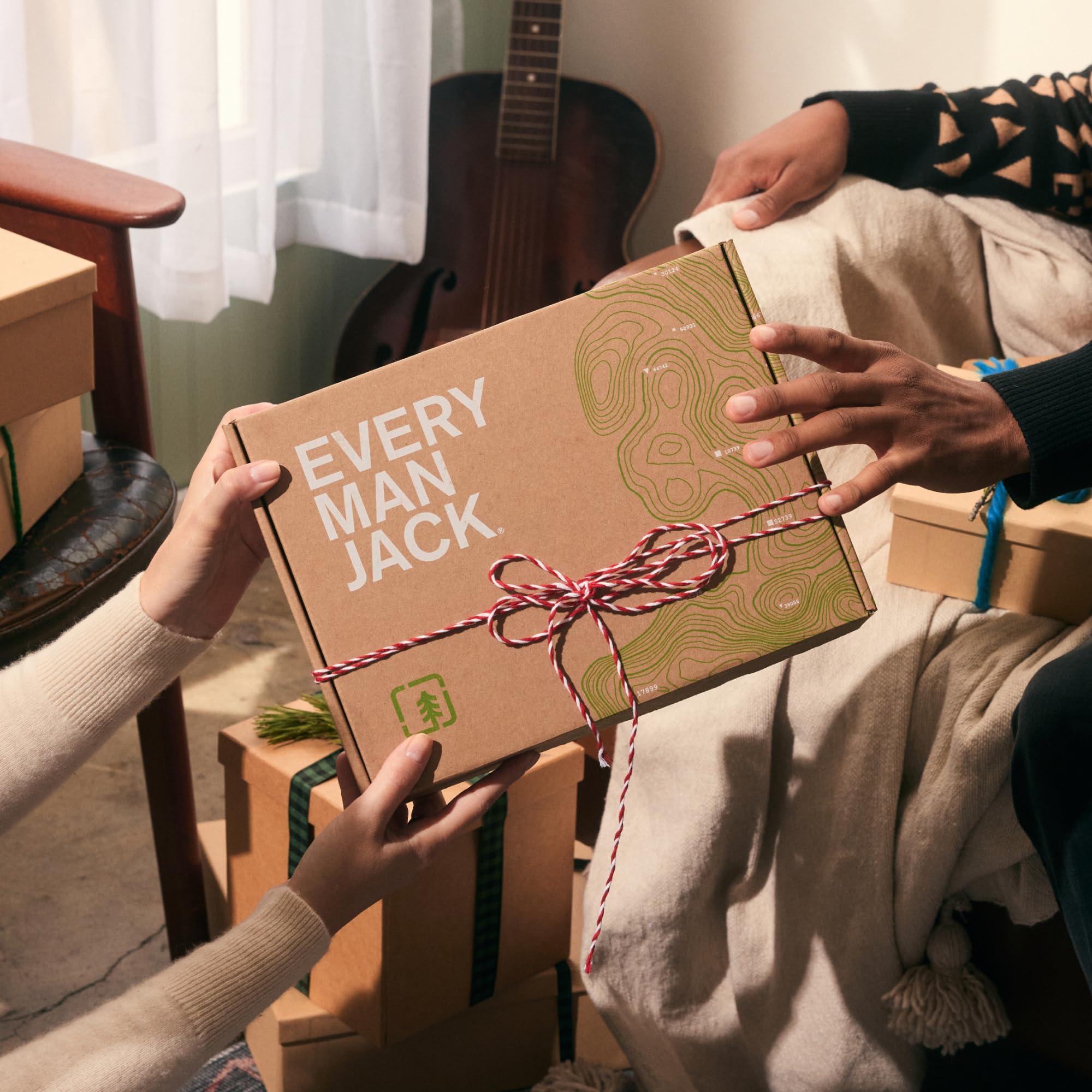 Every Man Jack Every Man Jack Mens Amber + Sandalwood Bath and Body Gift Set - Clean Ingredients & Sandalwood, Amber, and Vetiver scent - Round Out His Routine with Body Wash, 2-in-1 Shampoo, Deodorant & Face Wash