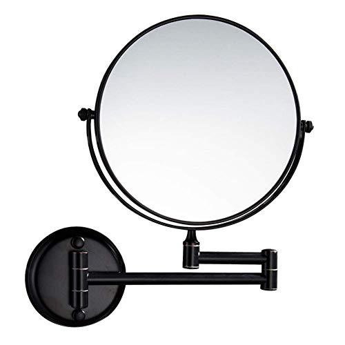 BABUUN BABUUN Wall-Mounted Shaving Mirror Black 10X Magnification + Normal 8-Inch Double-Sided Round Bathroom Vanity Mirror Swivel