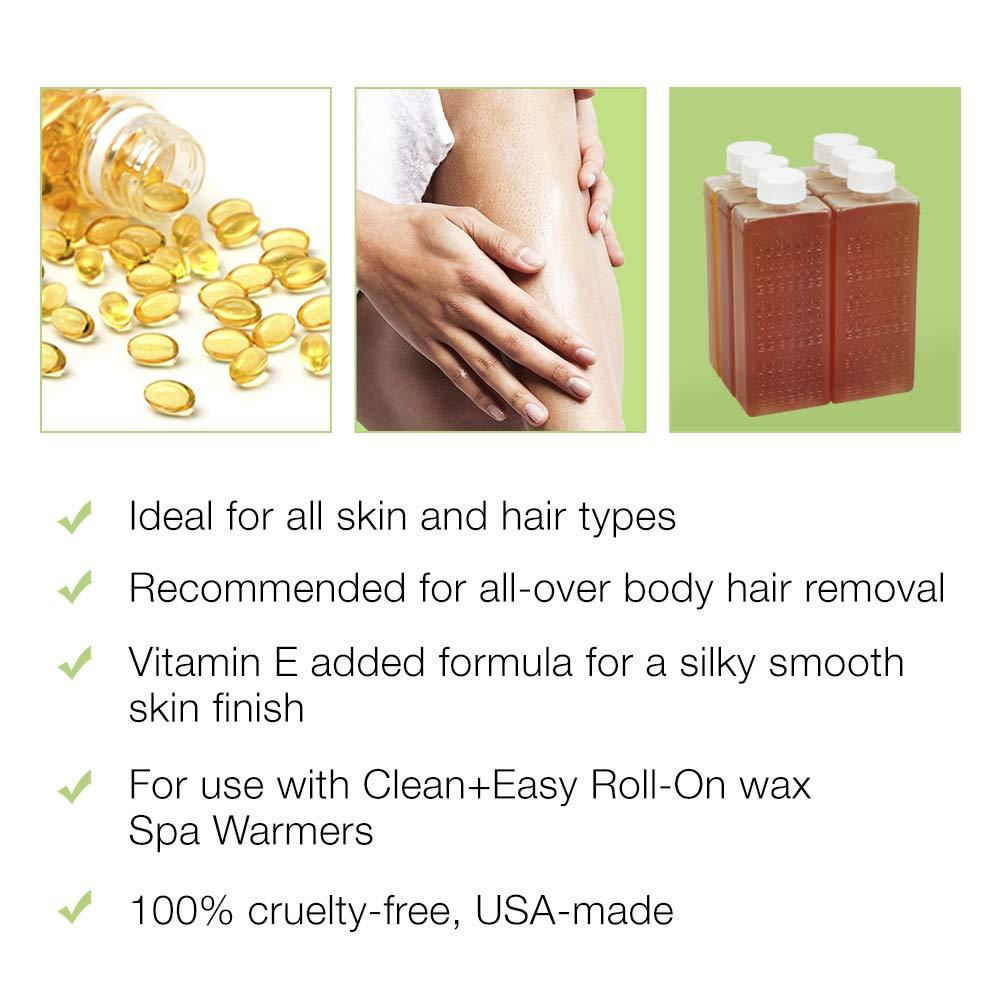 Clean + Easy Clean & Easy Vit E Roll-On Wax 6-pack Large Vitamin E, Net Wt. 16.8 oz