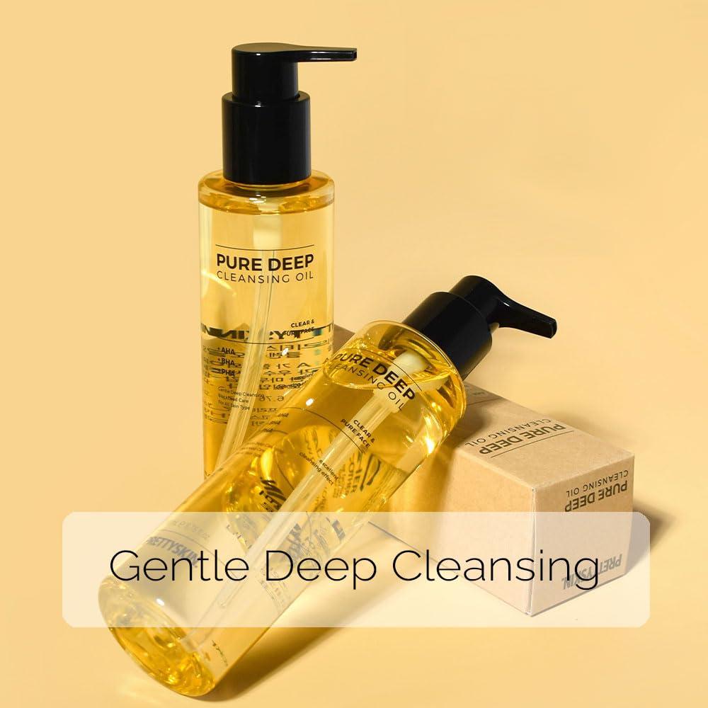 PS. PS.PRETTYSKIN AHA BHA PHA Pure Deep Cleansing Oil for Face 6.76fl.oz.(200ml) korean cleansing oil, Blackhead Care, Pore cleansing oil