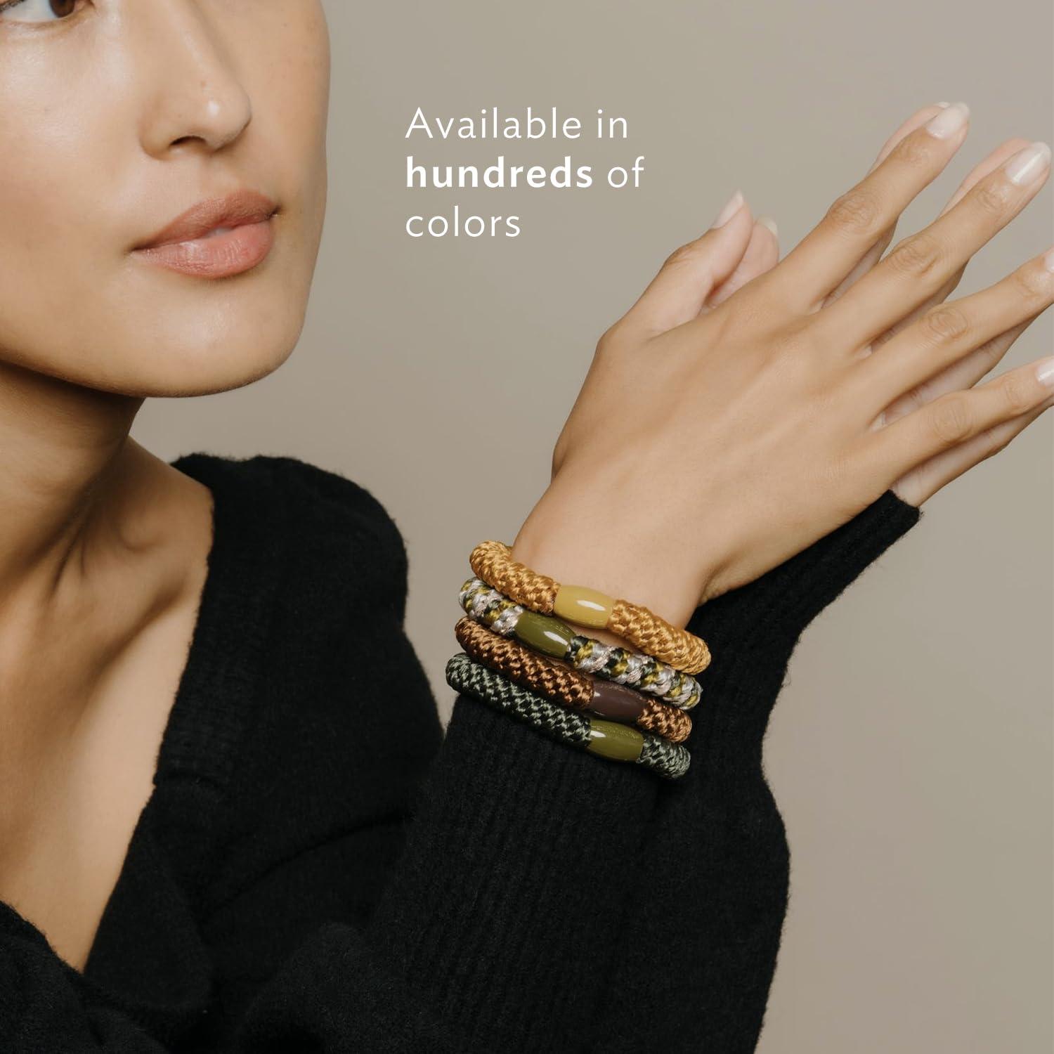 L. Erickson L. Erickson Grab & Go Pony Tube - Pixie Purple and Beige Mix - 15 Pack Ponytail Holder Hair Ties