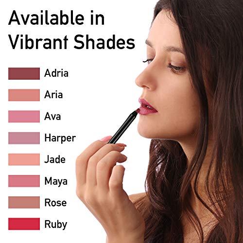 Mellow Mellow Cosmetics Gel Lip Pencil - Matte Lin for Women - Long-Lasting & No Bleeding - Organic, Natural, Vegan, Cruelty-Free - Paraben-Free Makeup - Aria - Aria