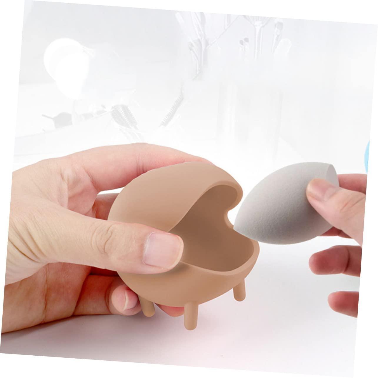 minkissy minkissy 2pcs Reusable Silicone Makeup Sponge Case Hole Design for Powder Makeup Puff Holders