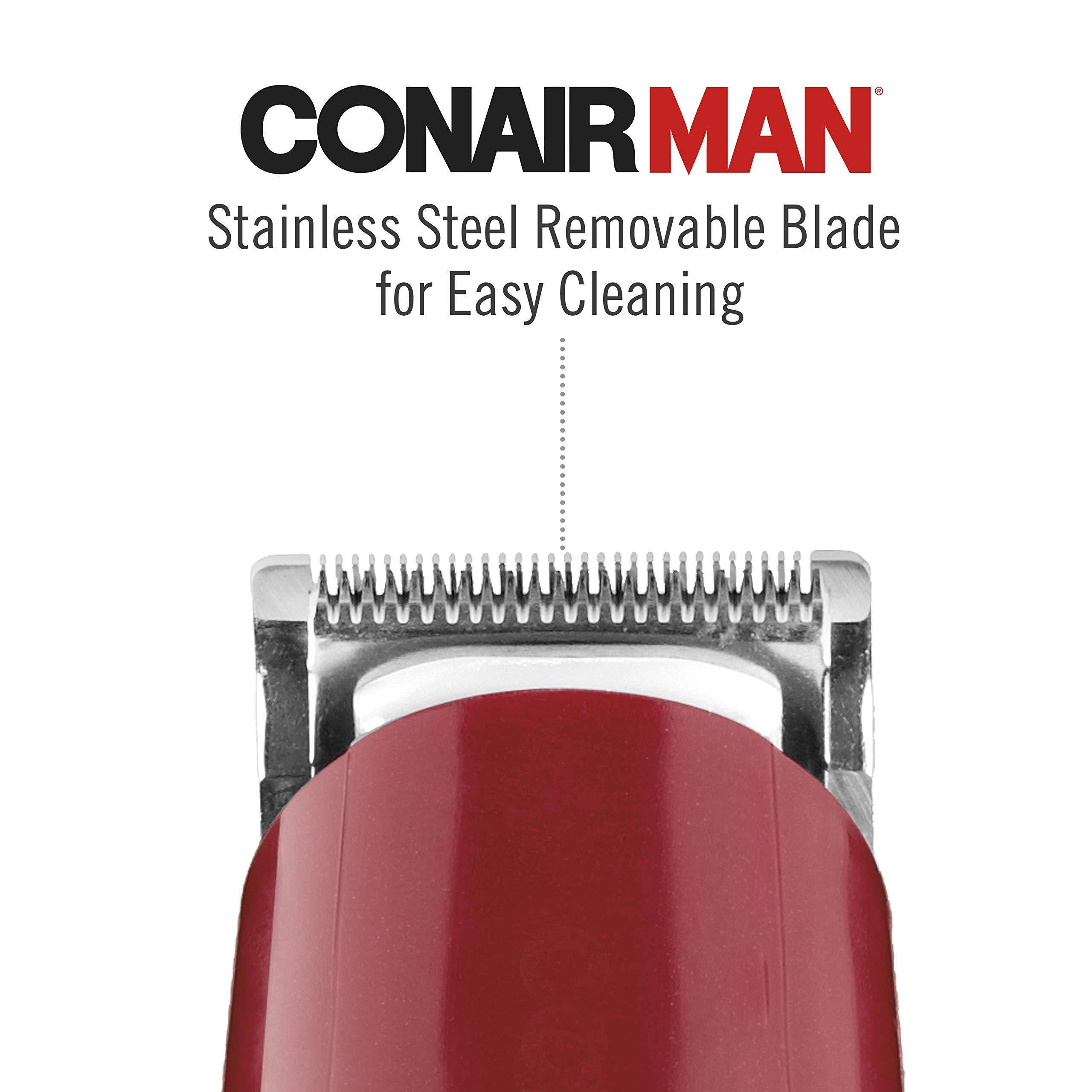Conair ConairMAN Beard Trimmer for Men Includes Nose and Ear Hair Trimmer and 5-Position Comb Attachment, 4 piece Men\'s Grooming Kit, Corded