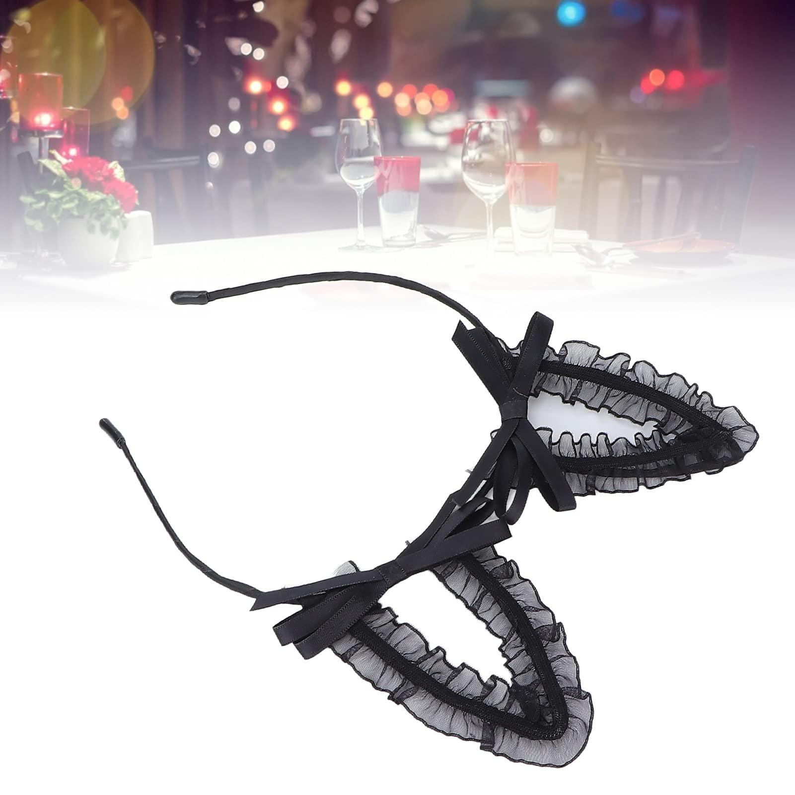 Yosoo Cat Ear Headband, Cosplay Headband Cat Ears Lace Ear Headband Women Girls Cute Bowknot Decoration Halloween Cosplay Party Hairband Trendy Headband