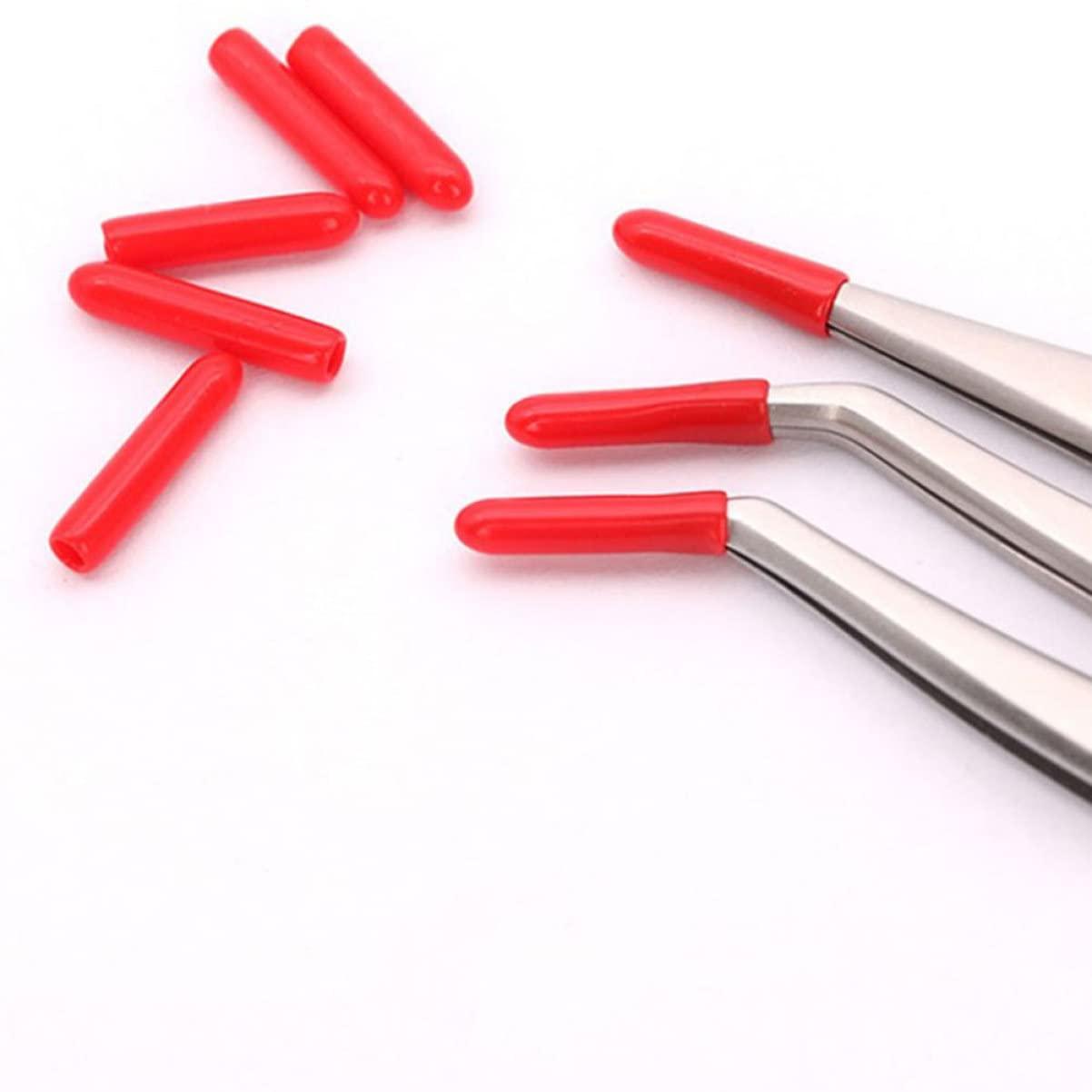 Beavorty 480 Pcs Tweezer Tip Protector Eyelash Tweezers Case Tweezers Protective Covers Eyelashes Tips Covers Point Protectors Tweezers Cover Elbow Tweezers Silicone Covers Tweezers Sleeve