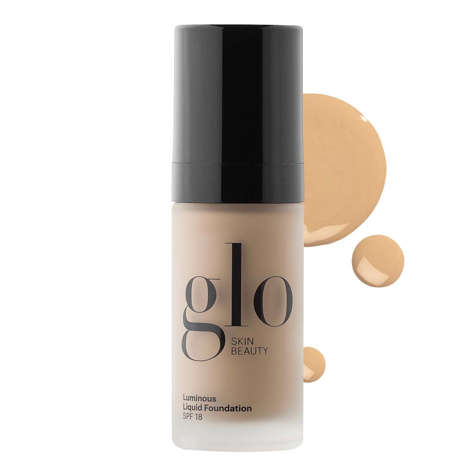 Glo Skin Beauty Glo Skin Beauty Luminous Liquid Mineral Foundation Makeup with SPF 18 (Tahini) - Improves Uneven Skin Tone, Smooths & Corrects Imperfections, Sheer to Medium Coverage, Dewy Finish