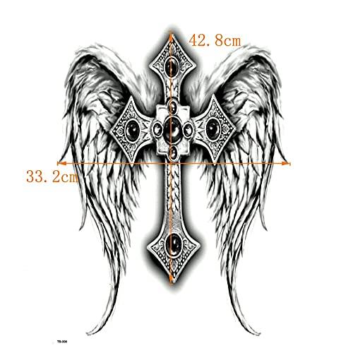 Generic Full Back The Cross Waterproof Temporary Tattoo Men Women God\'s Wings Body Art Big The Flash Tattoo Designs Maquiagem Tatoos