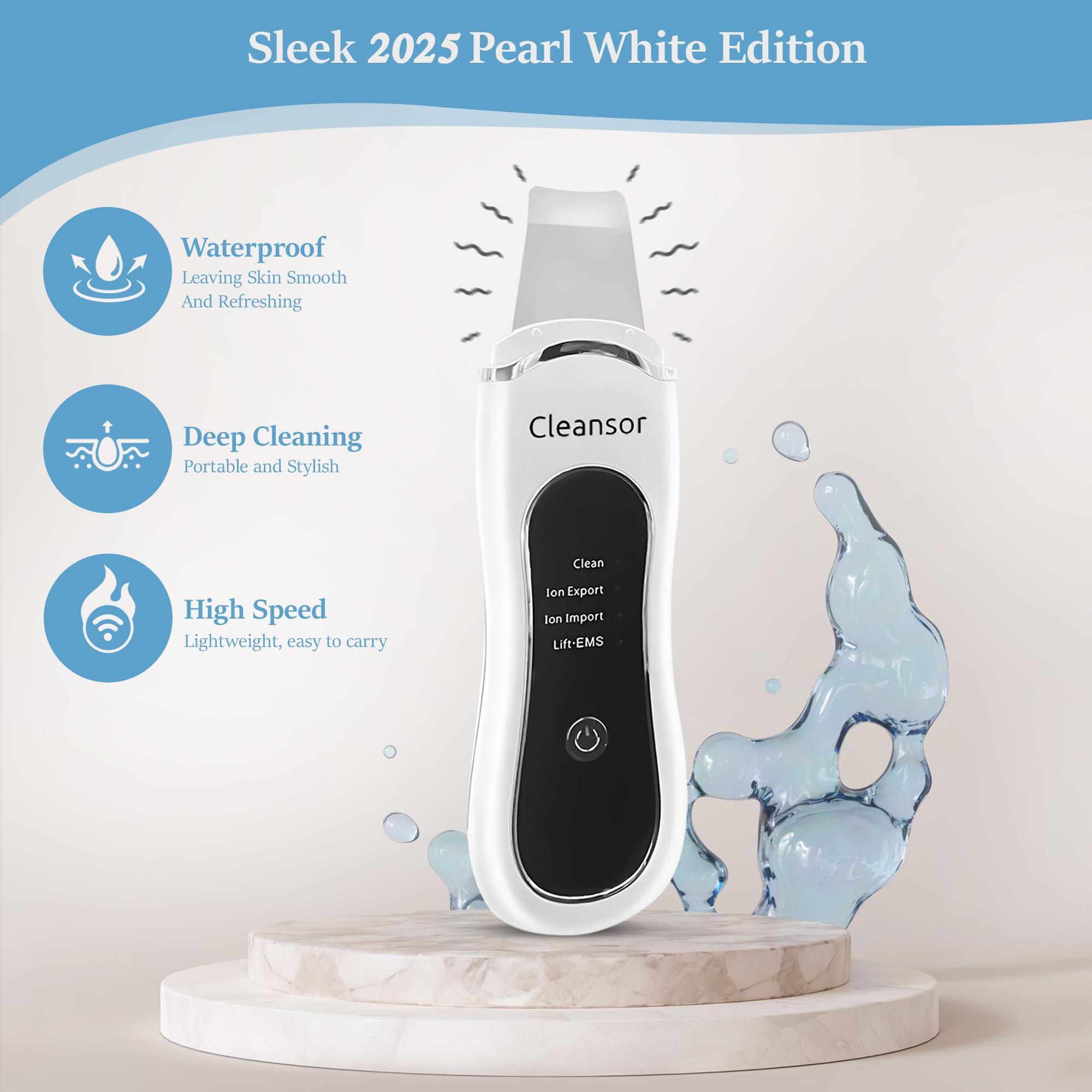 Cleansor Skin Scrubber Pore Cleaner Blackhead Remover Facial Spatula with Clean, Ion and Lift Modes