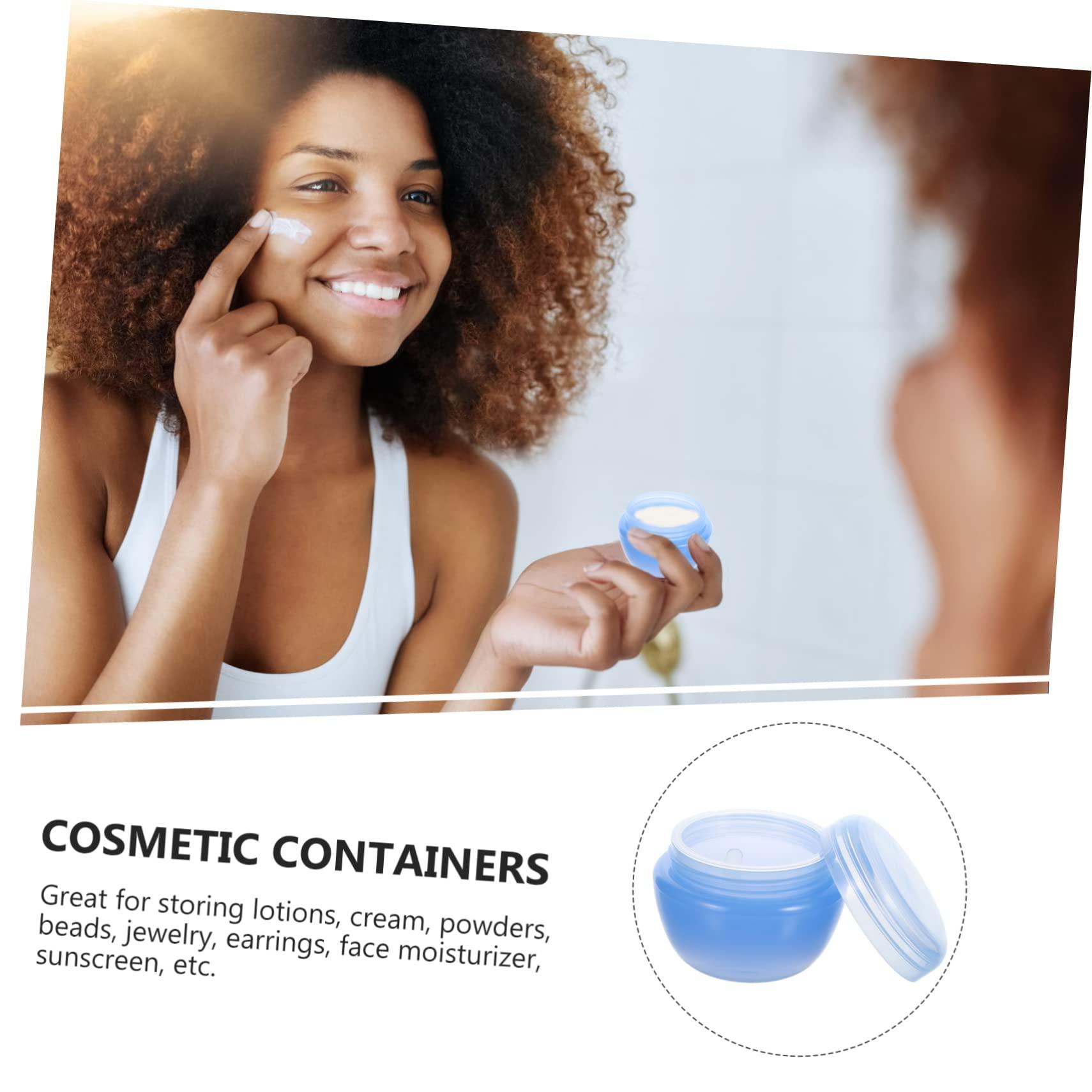 CANIGHT CANIGHT 12pcs Plastic Cream & Milk Box Cream Jars with Lids Cosmetic Cream Containers Platic Round Pot Jars Containers with Lids Makeup Containers Creme Makeup Cosmetic Containers Blue