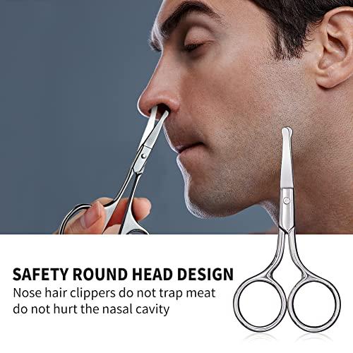 AsonTao Small Scissors, Eyebrow Scissors, Nose Hair Scissors Round Tip Design, Will Not Hurt the Nasal Cavity. Professional Grooming Scissors for Hair, Eyelashes, Nose, Eyebrow Trimming, Mustache. -AsonTao