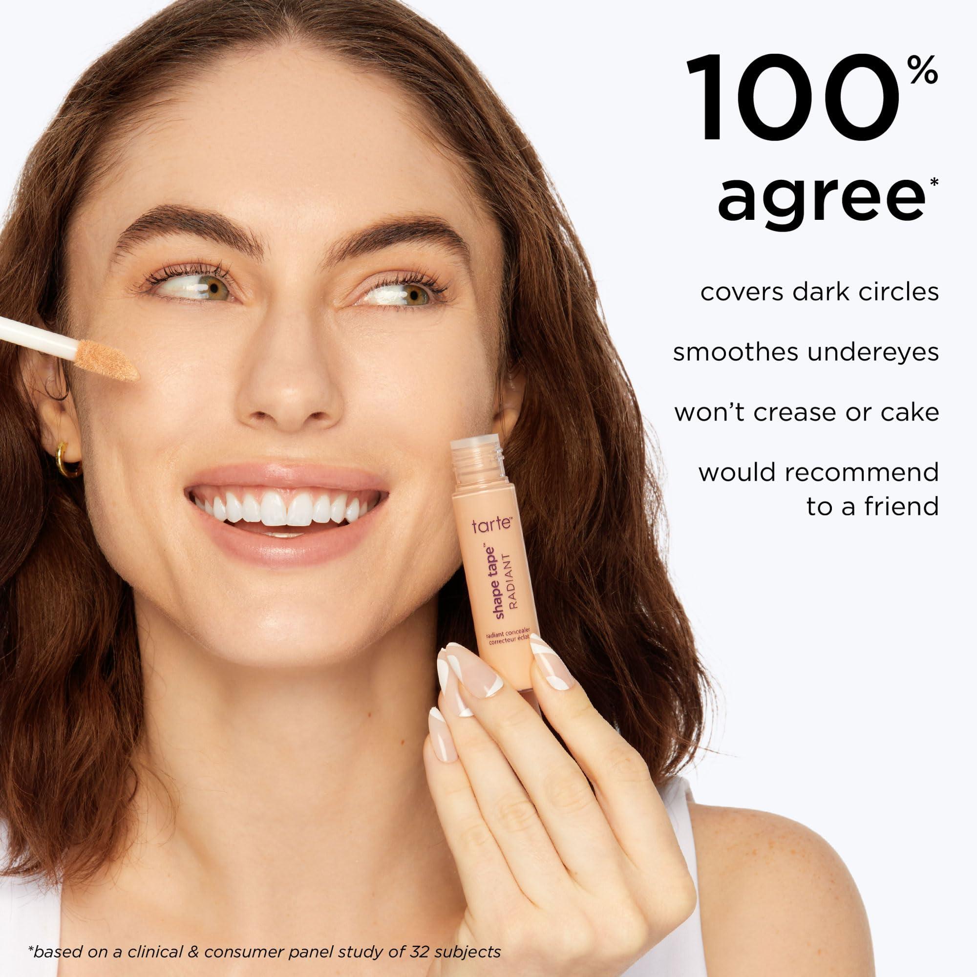 tarte tarte shape tape radiant medium coverage concealer - 20B light (light skin with cool, pink undertones) - full size