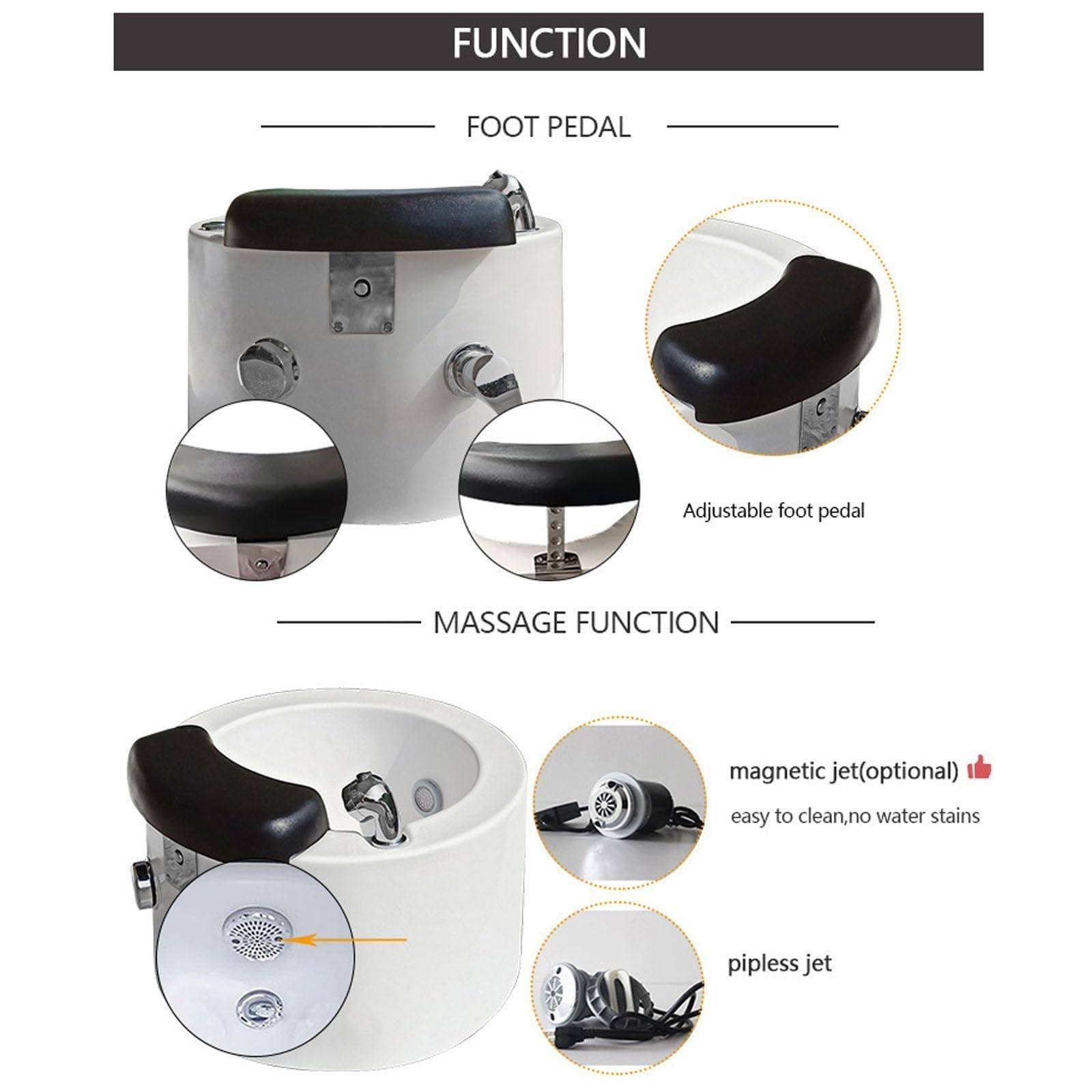 YEHOZZ YEHOZZ Foot Bath,feet spa tub,Pedicure Spa Bathtub, Acrylic Footbath Foot Bath Spa with Heat and Massage Pedicure Bowl with Colorful Lamp Footbath Home Foot Bath