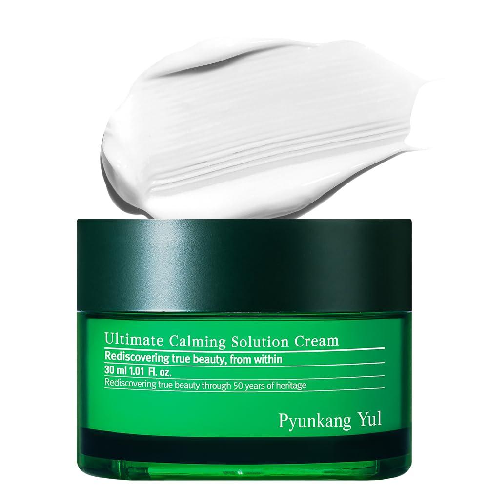 Pyunkang Yul [PKY] Pyunkang Yul Ultimate Calming Solution Cream for Sensitive Skin with Patented Ingredients, Moisturizer Intensely Calms & Soothes Redness with Cica & Tea Tree, Korean Skincare (1.01 Fl. Oz, 30ml)