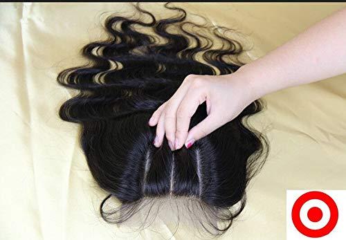 DaJun 10" High Quanlity Bleached Knots 3 Part Lace Front Closure 4"4" Chinese Virgin Human Hair Body Wave Natural Colour (trademark:DaJun)