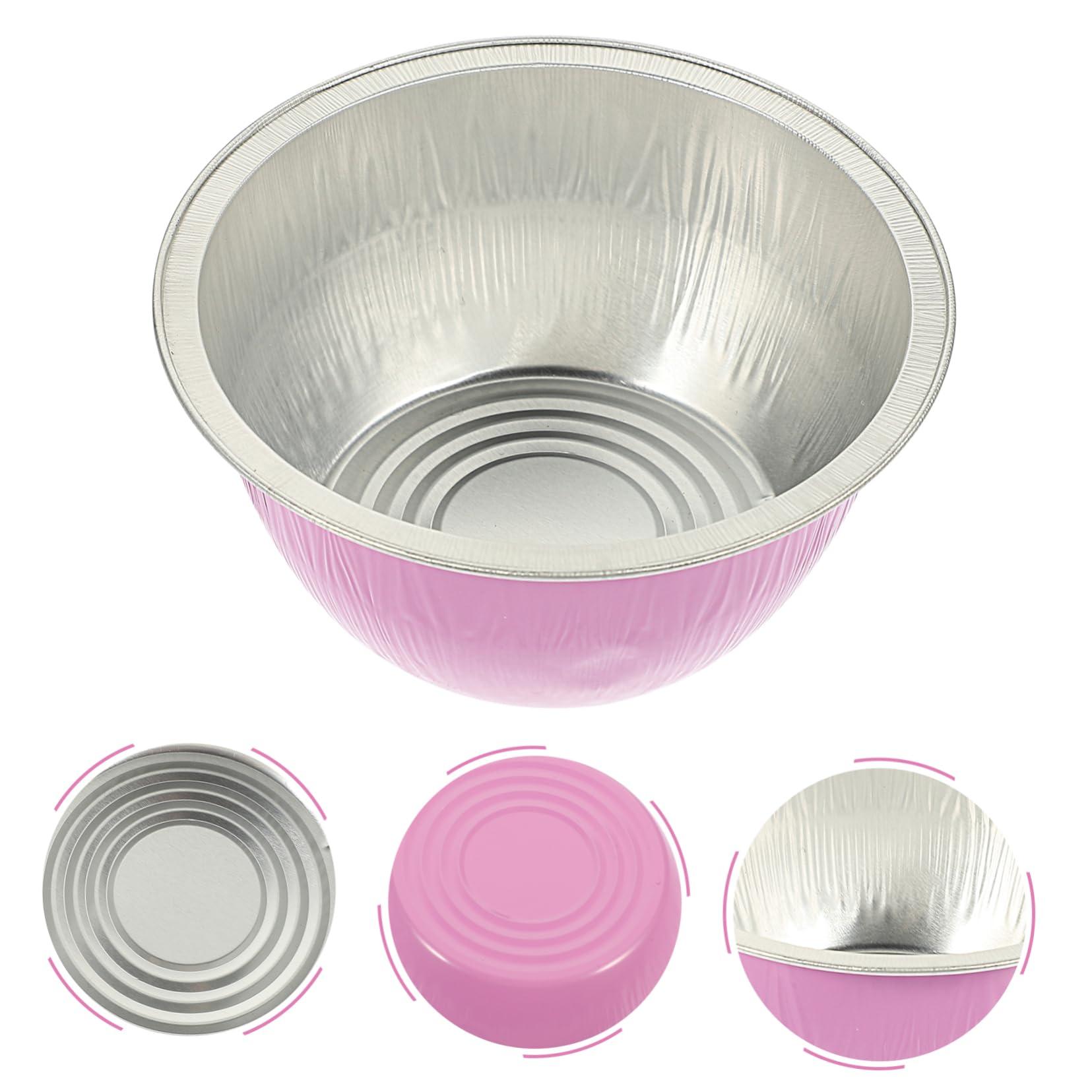 Angoily Angoily 10pcs Wax Melting Bowl Non- Stick Wax Bowl Chocolate Melting Pot Pan Cupcake Pie Aluminum Melting Bowl Liners Chaffing Dish Warmers Bowls Melter Heater Wax Pot Aluminum Foil Pink
